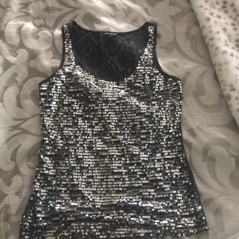 $$$ Super sexy and cute Sequenced and lace EXPRESS tank top! Small